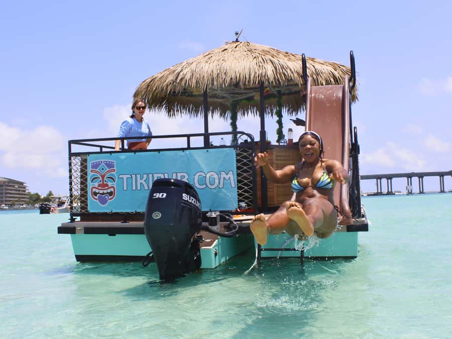 Destin: Tiki Pub Crab Island Sandbar Cruise with Waterslide - Key things to know before you book