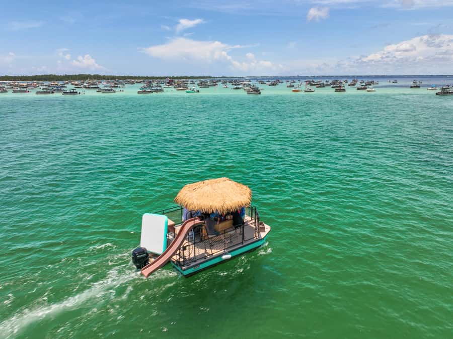 Destin: Tiki Pub Crab Island Sandbar Cruise with Waterslide - What the small group size changes