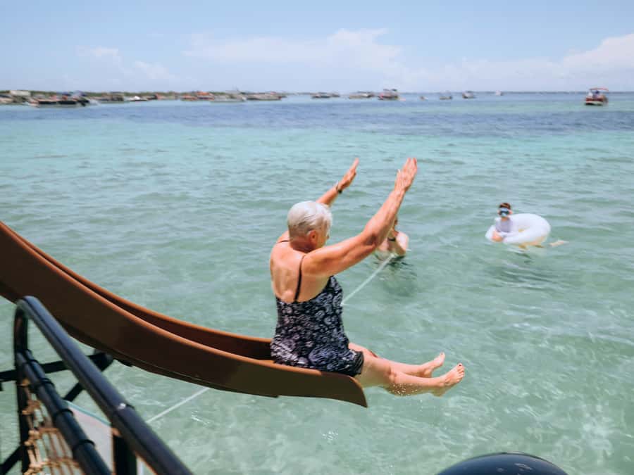Destin: Tiki Pub Crab Island Sandbar Cruise with Waterslide - The guide and the tone of the experience