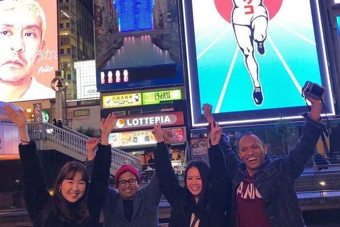 Osaka Bar Hopping Night Walking Tour in Namba (3 bars, 6 tastes) - Hozenji Yokocho after dark