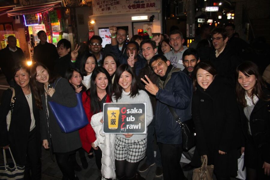 Osaka: Guided Pub Crawl - Meeting at Voyager Lounge in Shinsaibashi