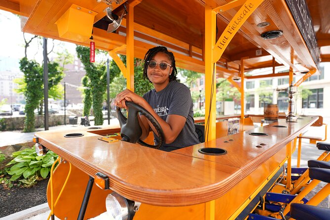 Private Detroit Pedal Pub Tour – A Top-Rated Downtown Experience - The Spirit of Detroit gives the ride a clear opening