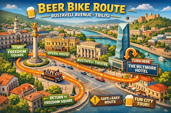 Tbilisi Beerbike Adventure: First Pedal Pub in Tbilisi - What you eat and drink during the ride