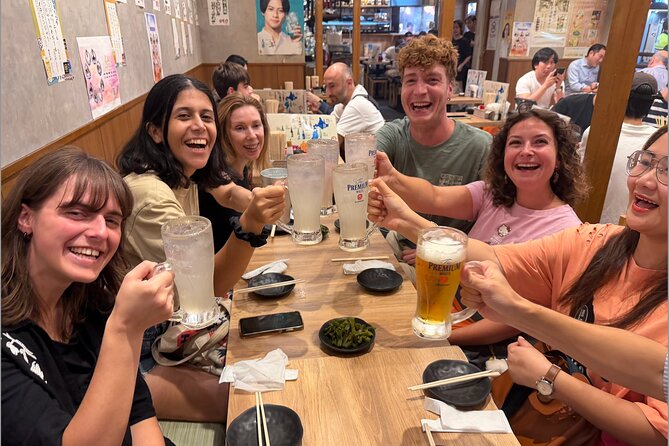 Tokyo Shinjuku Bar Hopping –Wagyu , Ramen & 7 Dishes - First stop: skewers and a first drink in Kabukicho