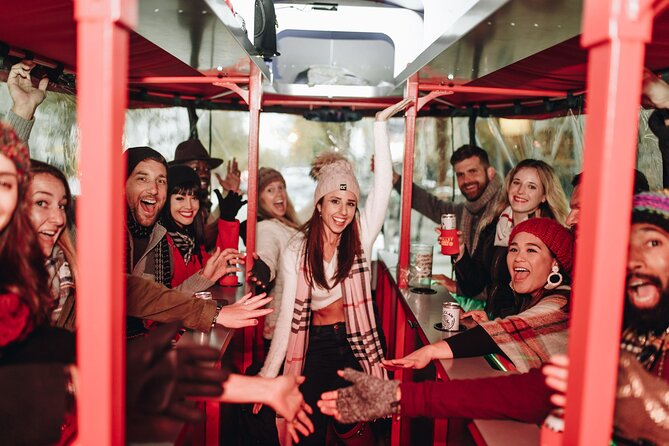 Trolley Pub Holiday Lights Tour in Columbus - Pedaling through downtown after dark